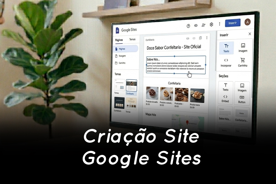 Tela de criação de site